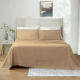 thumbnail image 1 of 400 Thread Count 4 Piece Quality Sheet Set 21 Inch Deep Pocket 100% Egyptian Cotton Color Taupe Stripe Size Twin, 1 of 5