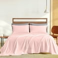 thumbnail image 1 of 400 Thread Count 4 Piece Quality Sheet Set 27 Inch Deep Pocket 100% Egyptian Cotton Color Pink Solid Size Queen, 1 of 7