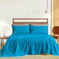 thumbnail image 1 of 400 Thread Count 4 Piece Quality Sheet Set 27 Inch Deep Pocket 100% Egyptian Cotton Color Turquise Blue Solid Size Full, 1 of 7