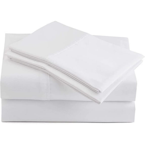 400 Thread Count 4 Piece Sheet Set 10 Inch Deep Pocket 100% Egyptian Cotton Color White Solid Size Full
