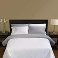 thumbnail image 1 of 400 Thread Count 5 Piece Set Reversible Duvet Cover with 4 Pillowcases, 100% Egyptian Cotton Quilt Cover with Hidden Zipper, Comfy Bedding Set - Light Grey Solid, Cal King Size., 1 of 4