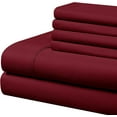thumbnail image 1 of 400 Thread Count - 6 Piece Luxury Sheet Set - 15" Deep Pocket - 100% Egyptian Cotton - Burgundy Solid, Twin Size., 1 of 5