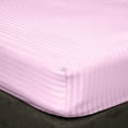 thumbnail image 1 of 400 Thread Count - Cal King Size 12" Inch Deep Pocket 3 Piece Fitted Sheets Set, Extra Deep & 100% Egyptian Cotton Bottom Sheets, Ultra-Soft Mattresses & Bed Covers - Pink Stripe., 1 of 4