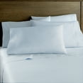 thumbnail image 1 of 400 Thread Count Cotton Sateen Sheet Set, King, Sky Blue, 1 of 4