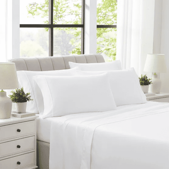 400 Thread Count Egyptian Cotton King Sheet Set, 6-Piece with 4 Pillowcases