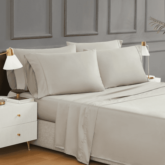 400 Thread Count Egyptian Cotton King Sheet Set, 6-Piece with 4 Pillowcases