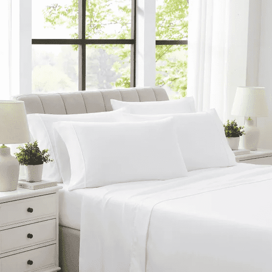 400 Thread Count Egyptian Cotton King Sheet Set, 6-Piece with 4 Pillowcases