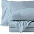 thumbnail image 1 of 400 Thread Count - Full Size 18" Inch Deep Pocket 3 Piece Fitted Sheets Set, Extra Deep & 100% Egyptian Cotton Bottom Sheets, Ultra-Soft Mattresses & Bed Covers - Light Blue Solid., 1 of 5