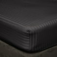 thumbnail image 1 of 400 Thread Count - King Size 18" Inch Deep Pocket 3 Piece Fitted Sheets Set, Extra Deep & 100% Egyptian Cotton Bottom Sheets, Ultra-Soft Mattresses & Bed Covers - Dark grey Stripe., 1 of 4