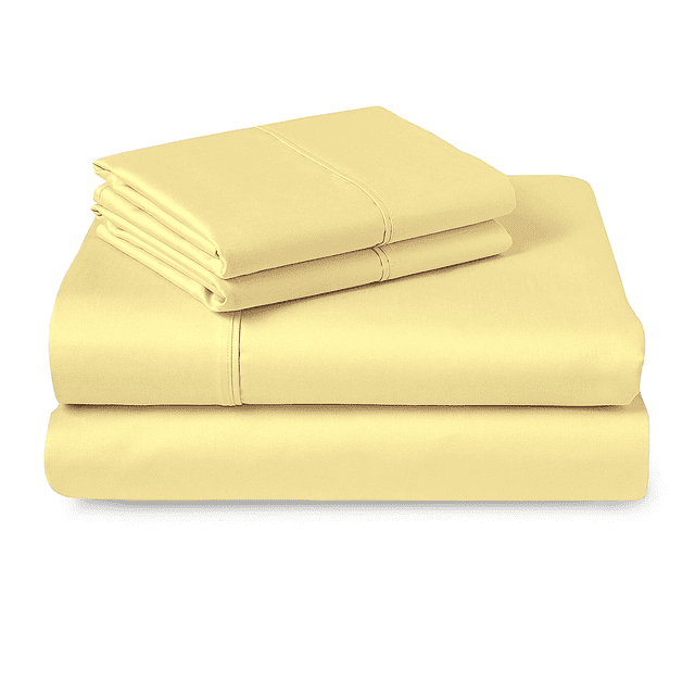 400 Thread Count Mellow Yellow 6 Piece Queen Sheets Set Includes 2