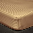 thumbnail image 1 of 400 Thread Count - Twin-XL Size 30" Inch Deep Pocket 3 Piece Fitted Sheets Set, Extra Deep & 100% Egyptian Cotton Bottom Sheets, Ultra-Soft Mattresses & Bed Covers - Taupe Stripe., 1 of 4