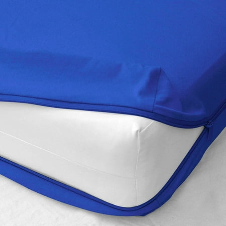 400 Thread Count - Zipper Fitted Sheet 1 Piece - 14 Inch Deep Pocket - Extra Soft & 100% Egyptian Cotton Bed Mattress Cover & Protectors with Zip Fastening - Royal Blue Solid, King Size.