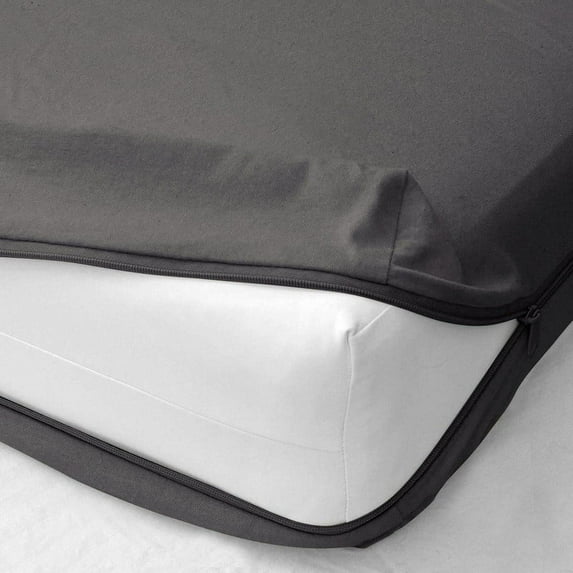 400 Thread Count Zipper Fitted Sheets & Mattress Covers, 100% Egyptian Cotton Mattress Encasements - Long Staple Hotel Quality Bed Covers with 30" Inch Deep Pocket - Dark Grey Solid, Full