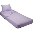 thumbnail image 1 of 400 Threat Count 100 % Egyptian Cotton 4-Pcs Sheets for Cot Bunk Bed-Perfect for Narrow Twin/Cot Size/Rv Bunk/Guest Bed Replacement Deep 7-Inch Color Lavender Solid Cot Size Sheets- 28" X 75", 1 of 5
