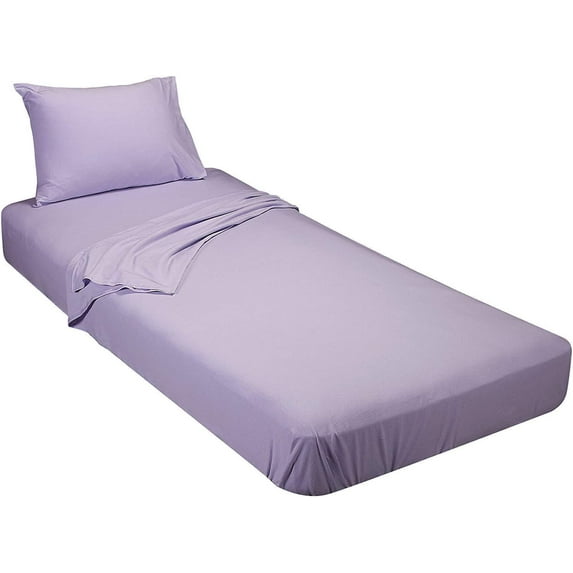 400 Threat Count 100 % Egyptian Cotton 4-Pcs Sheets for Cot Bunk Bed-Perfect for Narrow Twin/Cot Size/Rv Bunk/Guest Bed Replacement Deep 7-Inch Color Lavender Solid Cot Size Sheets- 28" X 75"