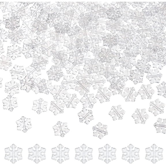About 400 count Clear Xmas Snowflake Beads 11.5mm Mini Iridescent Glitter Beads Winter Snow Loose Bead for DIY Necklace Bracelet Earring Christmas Ornaments, Hole: 1.5mm