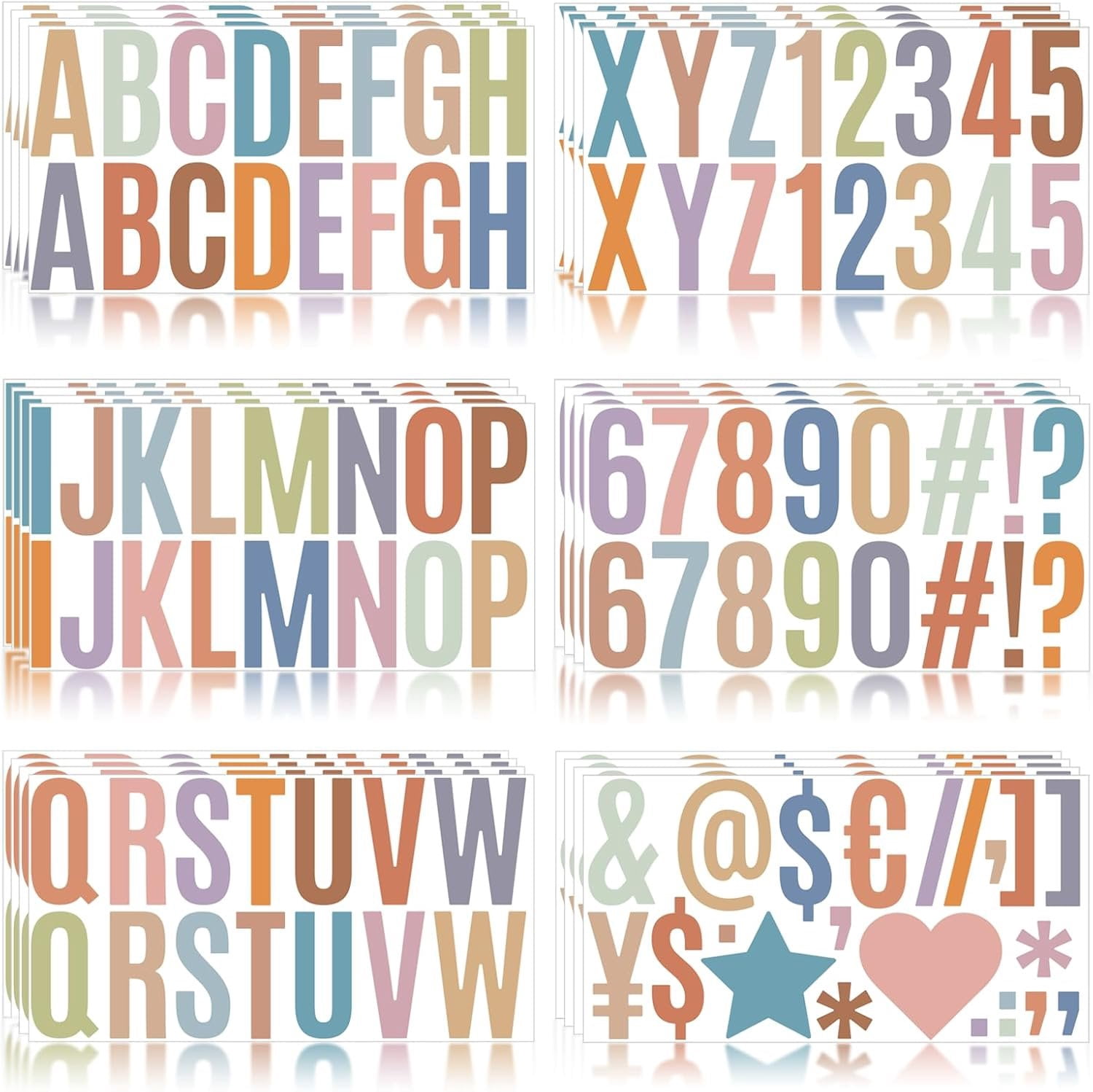 Sticker Label With Numbers 400 count Morandi Letter Stickers - 24 Sheets Large Letter Stickers 2 ...