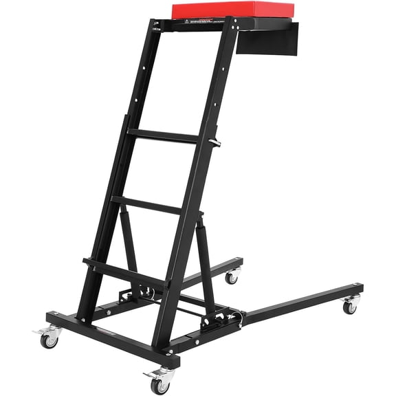 400 lb Foldable Automotive Creeper Adjustable Height 45-66 In with Padded Deck