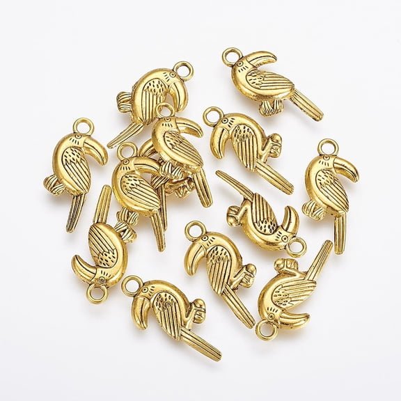 400 pc Alloy Pendants Bird Antique Golden Cadmium Free & Lead Free 25x11x3mm