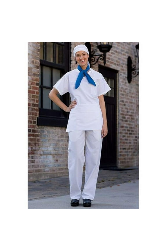 4000-2506 Classic Basic Baggy Chef Pant with 3" Elastic Waist in White - 2XLarge