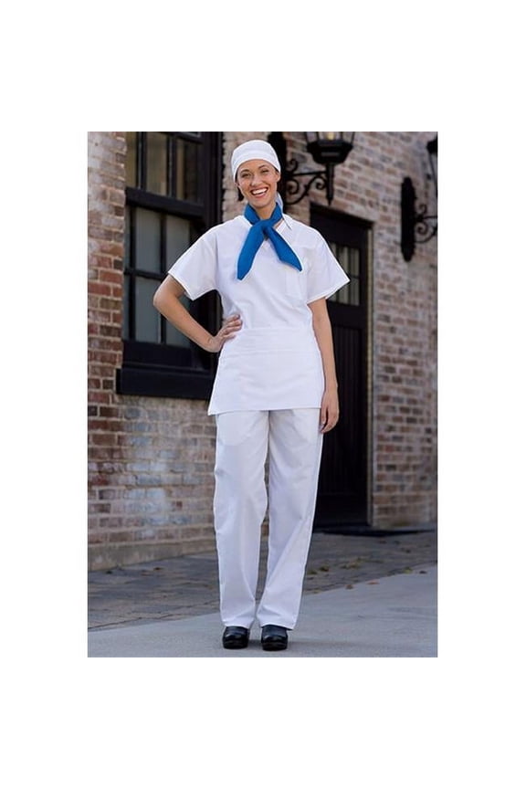 4000-2507 Classic Basic Baggy Chef Pant with 3" Elastic Waist in White - 3XLarge