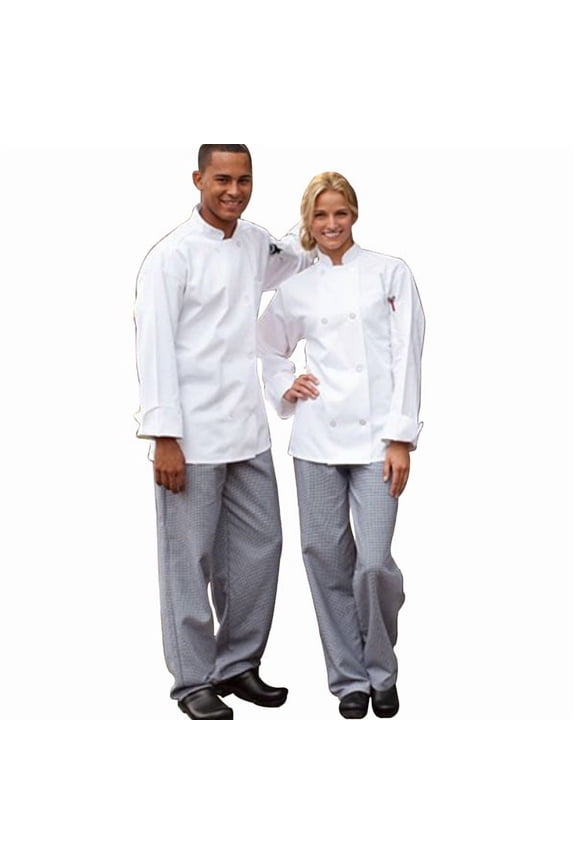 4000-4003 Classic Basic Baggy Chef Pant with 3" Elastic Waist in Houndstooth - Medium