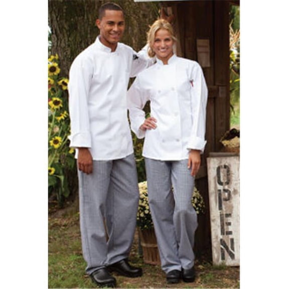 4000-4005 Classic Basic Baggy Chef Pant with 3" Elastic Waist in Houndstooth - XLarge