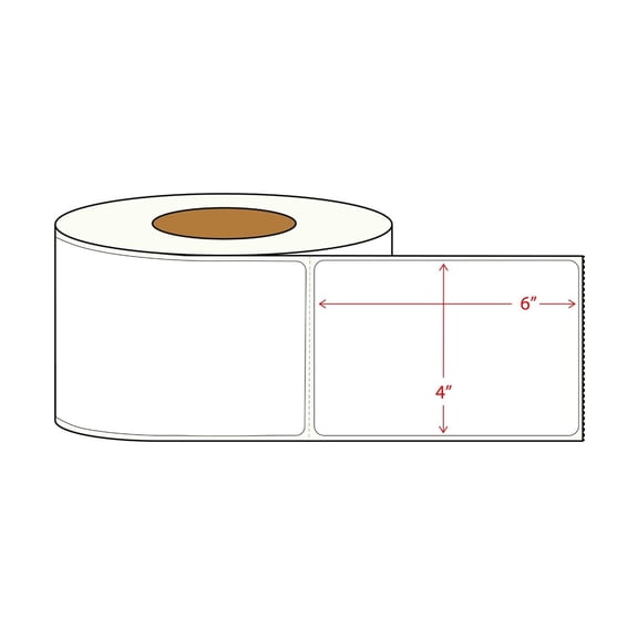 4000 4x6 Direct Thermal Shipping Labels - 4 Rolls - 3" Core - 1000 Per Roll