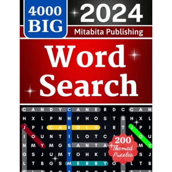 Pre-Owned 4000 BIG Word Search for Adults: Large Print (200 Themed Puzzles) by Mitabita Publishing (Paperback)
