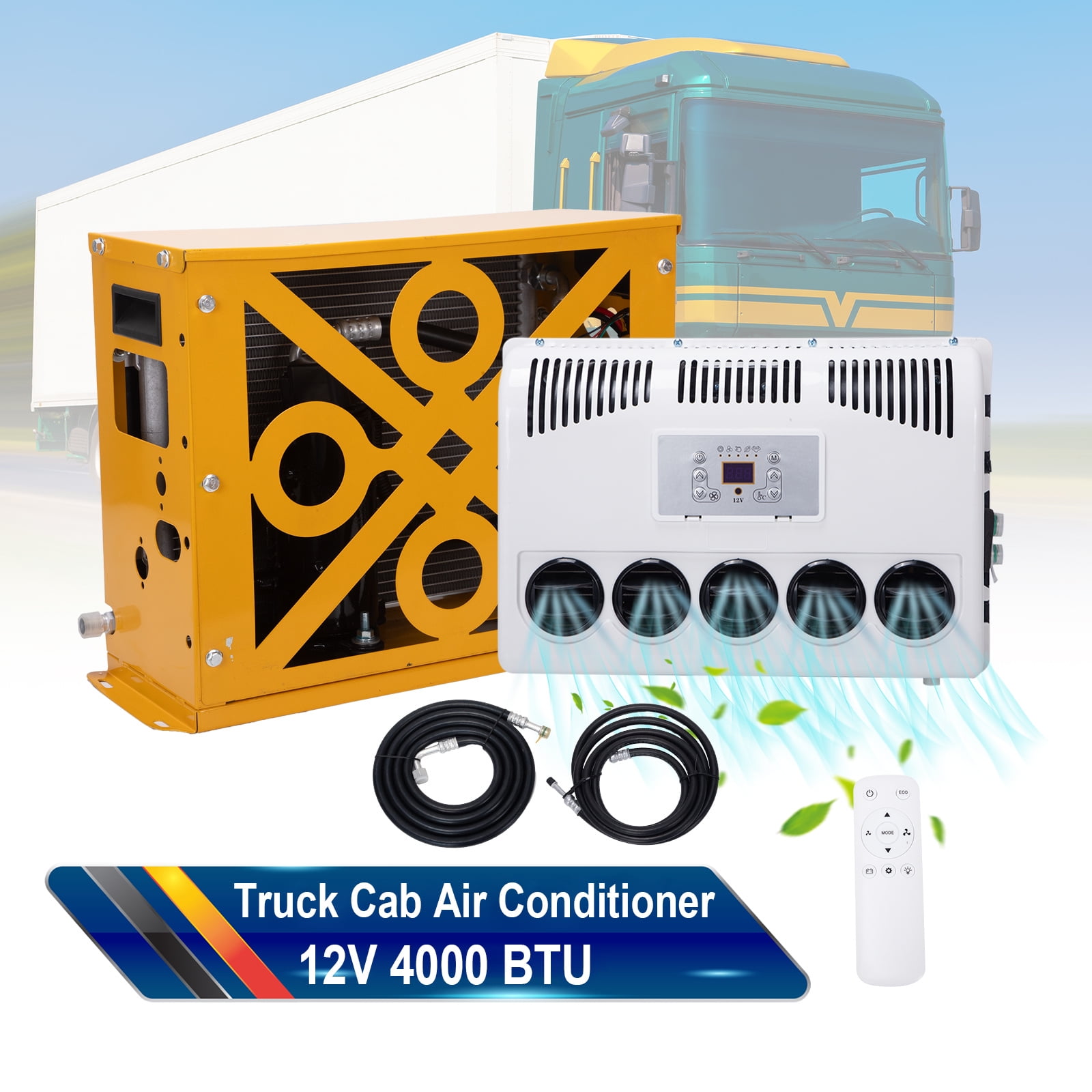 4000 BTU DC 12V Truck Cab Air Conditioner Split AC For Semi Trucks Bus ...