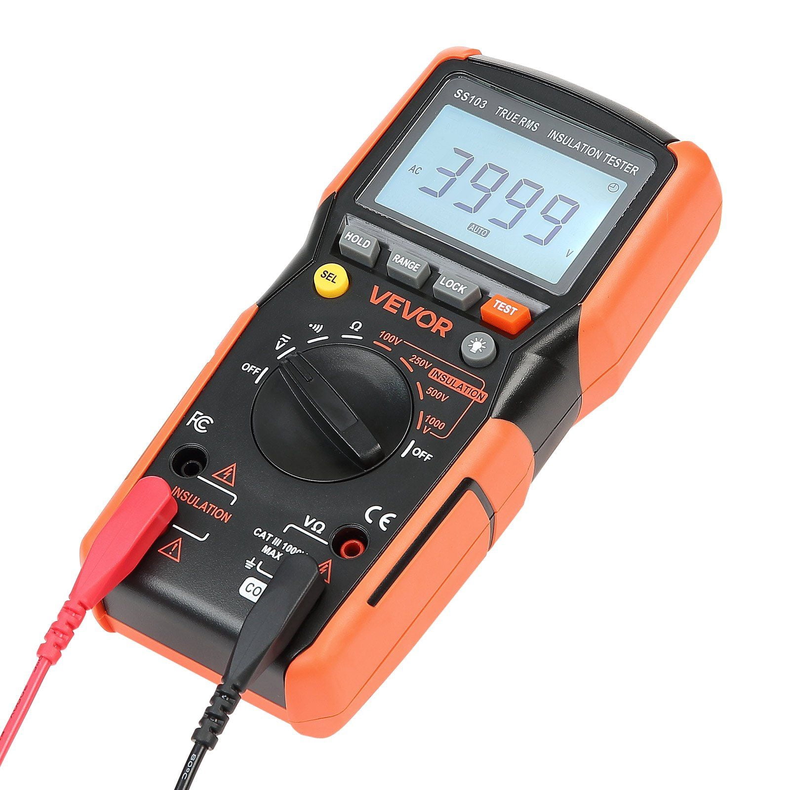 4000 Count Digital Multimeter AC/DC Voltage Tester, Auto Manual Range Voltmeter