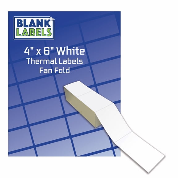 4000 Fanfold 4" x 6" Thermal Transfer Labels Shipping / Barcode Labels Zebra UPS