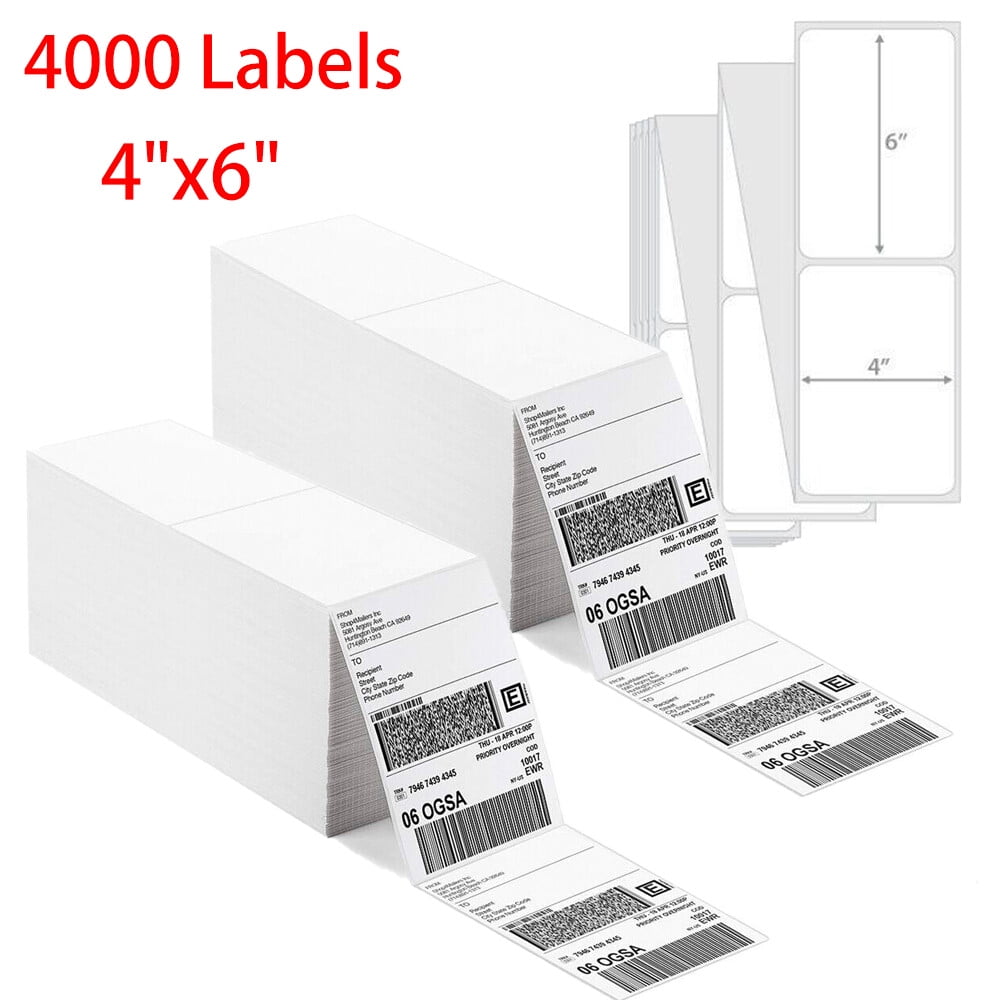 Bulk Pack Of 4000 4x6 Fanfold Direct Thermal Shipping Labels