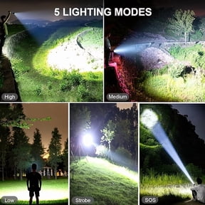 4000 Lumens Max Rechargeable Tactical LED Flashlight, Aluminum Alloy Body, USB Charging, High Lumen Handheld Light for Fishing, Camping, Climbing, Repair, Night Patrol & Emergency Use
