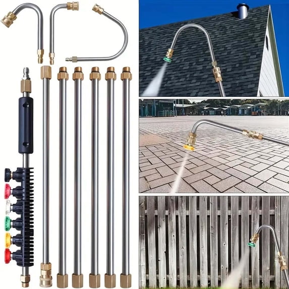 4000 PSI Retractable Pressure Washer Wand Set - Extension Wand with Multiple Nozzles, Quick Connect Power Washer Accessories for Outdoor, House, Garden & Car Clean