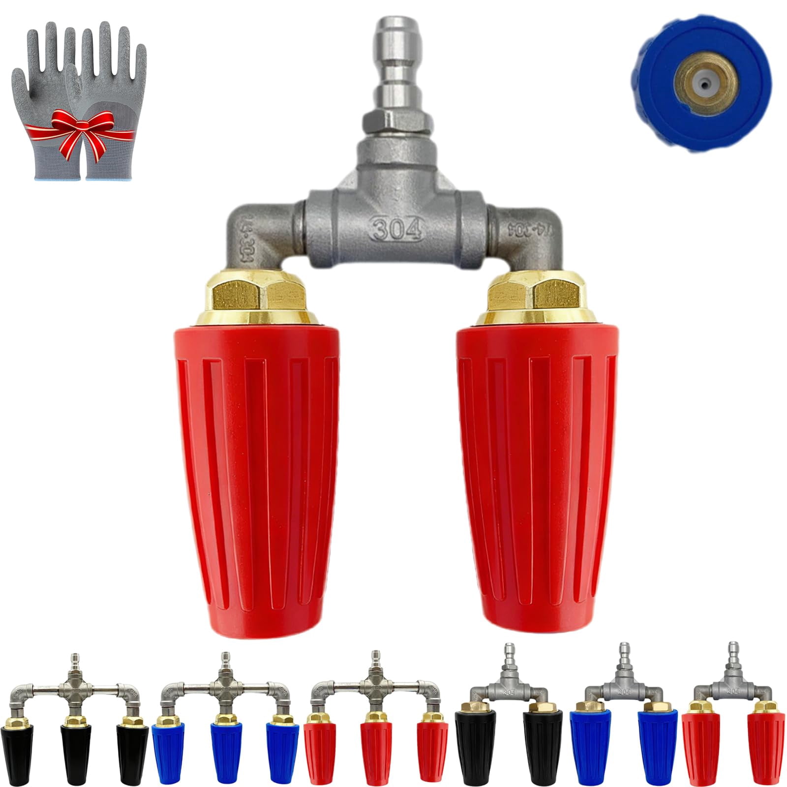 4000 PSI Triple Turbo Nozzle Pressure Washer, 360° Rotating Nozzle ...