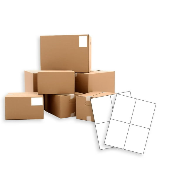 White Matte Laser Sheet Labels, 4-Up Multi-Purpose, 4000 Count, 4.25 x 5.5 in