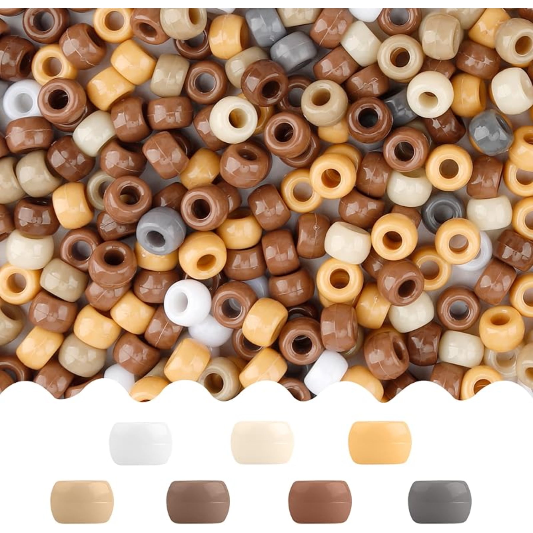4000 Pcs Bulk Pony Beads for Jewelry Making, 6x9mm Colorful Plastic Craft Beads for DIY Bracelets, Keychains and Hair Accessories