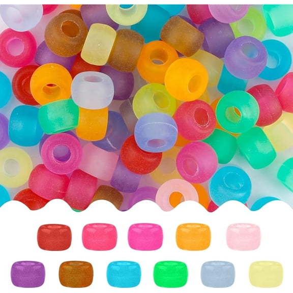 4000 Pcs Bulk Pony Beads for Jewelry Making, 6x9mm Colorful Plastic Craft Beads for DIY Bracelets, Keychains and Hair Accessories