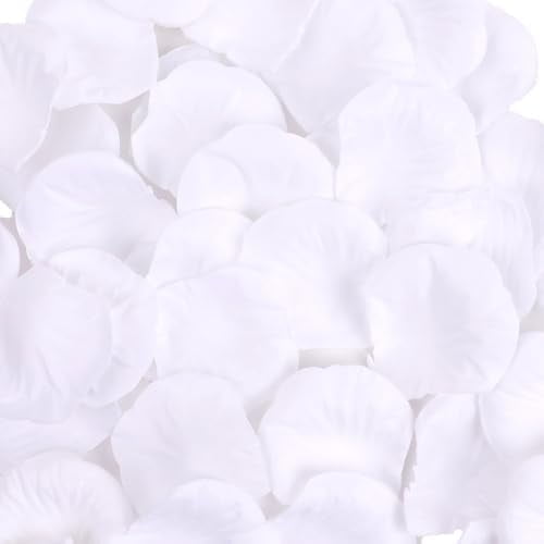 4000 Pcs White Rose Petals, Artificial Silk White Flower Petals for Weddings, Romantic Night Valentine's Day Deco$$Home Decor, Kitchen, & Other
