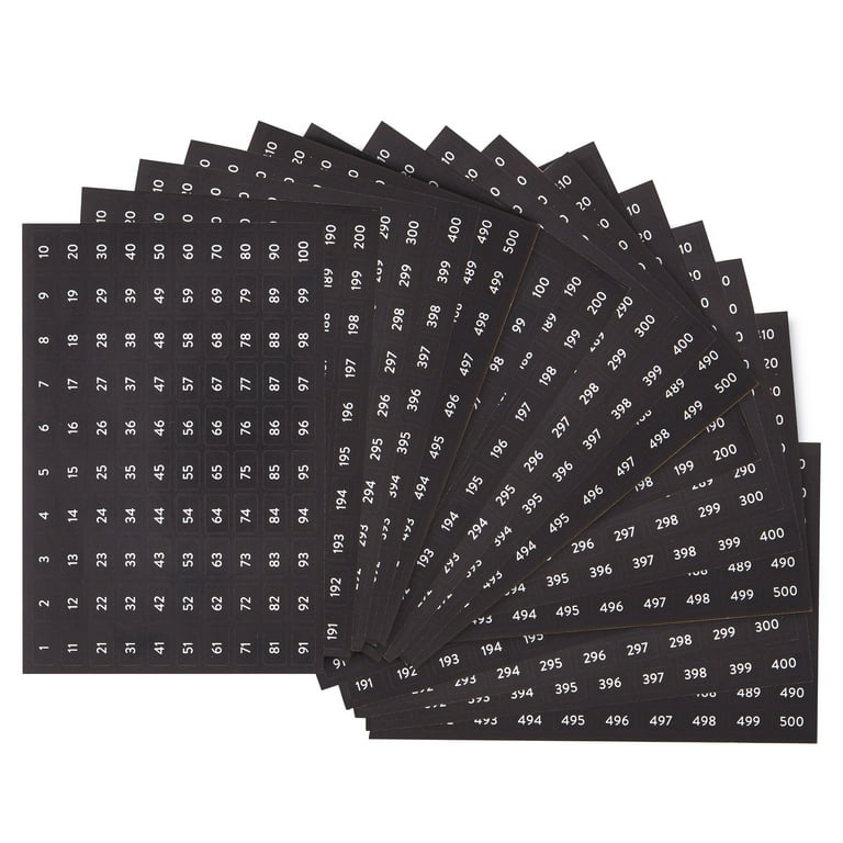 4000 Piece Number Stickers for Planners 1 to 500, Journals, Stationery  Essentials, Food Labels (Black and White)