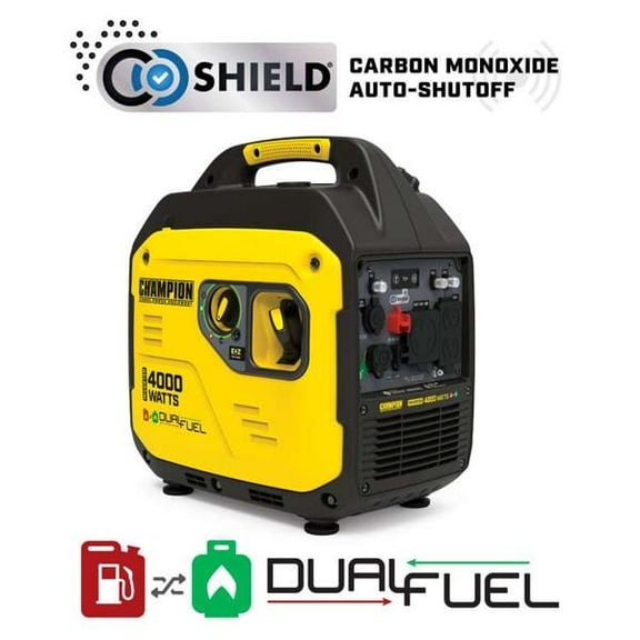Champion Power Equipment 4000-Watt Dual Fuel RV Ready Portable Inverter Generator with Quiet Technology and CO Shield