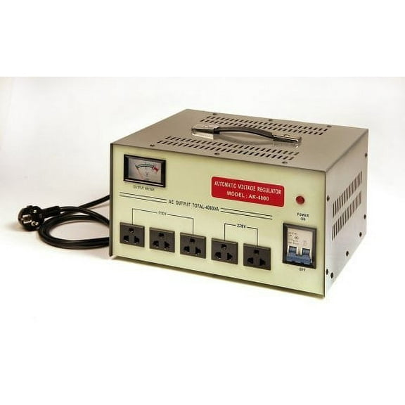 4000 Watt Step Up and Step Down Voltage Transformer with Built-in Voltage Regulator Works with 110V-220 Volt Worldwide Model VS-4000