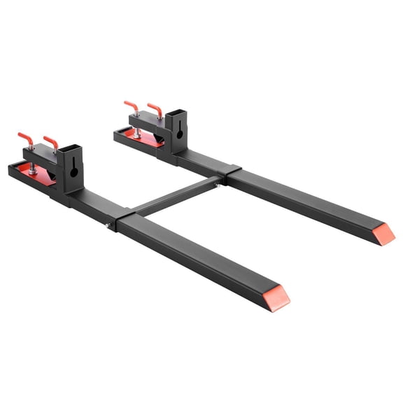 4000 lbs Clamp on Pallet Forks 60 Inch Heavy Duty Tractor Fork with Adjustable Stabilizer Bar for Loader Bucket Skid Steer Attachments