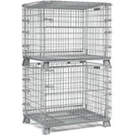 4000 lbs Folding Wire Container- - 40 x 48 x 42.5 in.