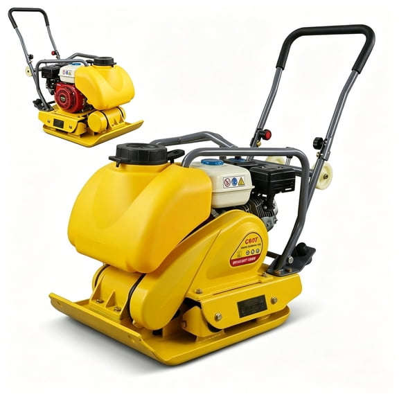 4000 lbs Impact Force Plate Compactor, 6.5HP Gas Plate Compactor with 25x18 Inch Plate, Soil Compactor Tool for Road Construction, Asphalt Repair and Sidewalk Paving