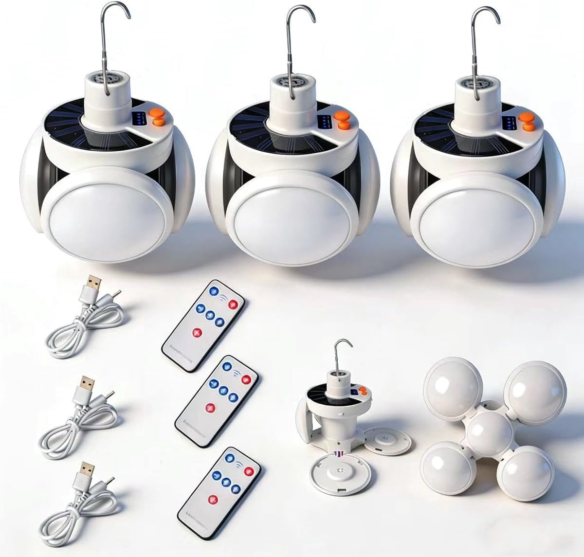 4000 mah Folding Solar Camping Lights with Remote Control , Tent Lights ...