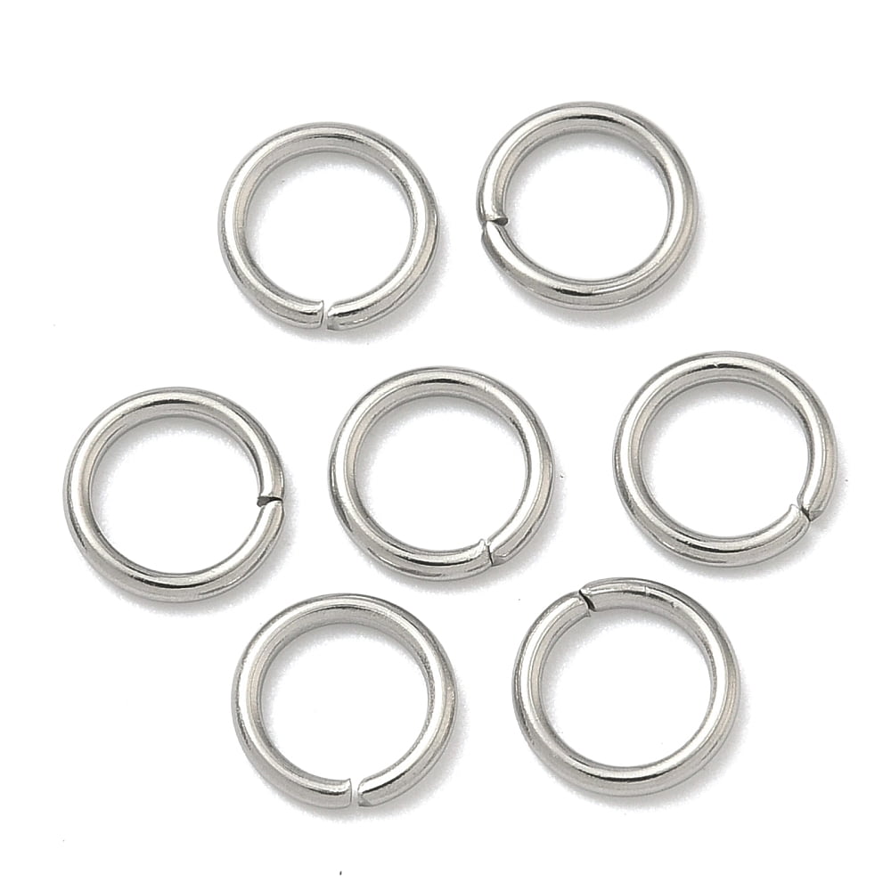 4000 pc Resistant 304 Stainless Steel Open Jump Rings Round Stainless Steel Color 18 Gauge 7x1mm Inner Diameter: 5mm