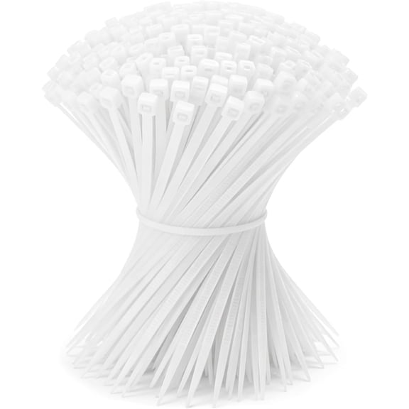 4000-piece 6-inch white self-locking nylon cable ties, plastic wire ties for cable management and automotive wiring, 18-pound tensile strength