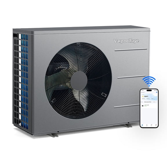 Varpoolfaye 40000 BTU Pool Heater for Above Ground and In-Ground Pools up to 12000 Gallons with WiFi Control